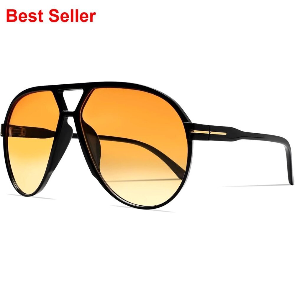 Oversized Aviator Sunglasses, Retro Vintage Style, UV400 Protection, Adjustable